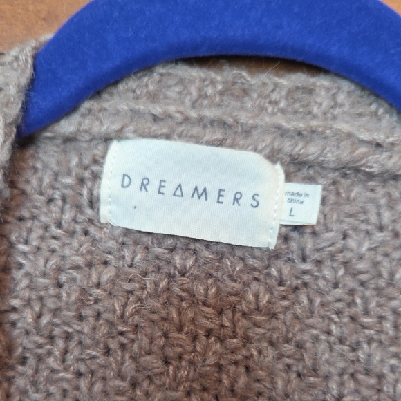 Dreamers Beige Cable Knit Cardigan - Picture 3 of 6